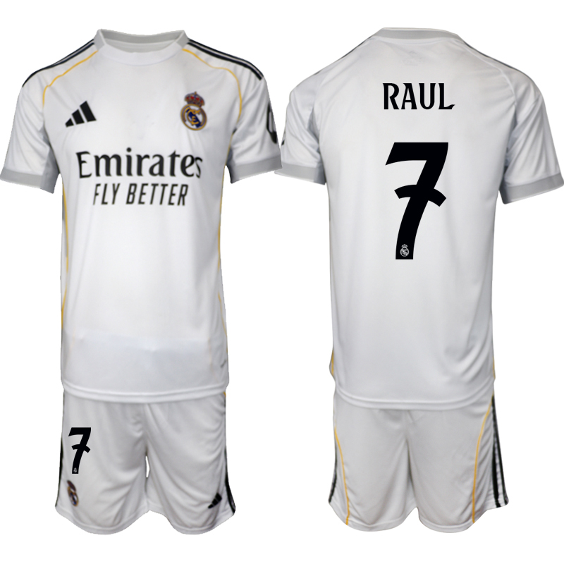 Men 2025-2026 Club Real Madrid home White #7 Soccer Jersey